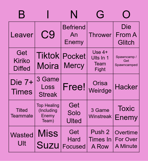 August Bingo! Bingo Card