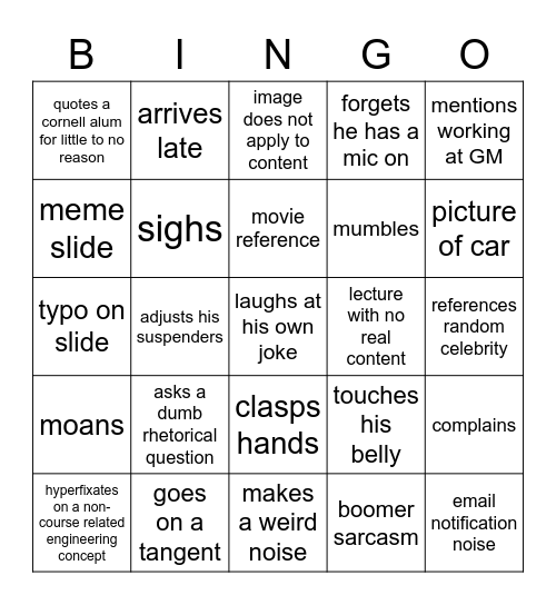 Callister Bingo 2 Bingo Card