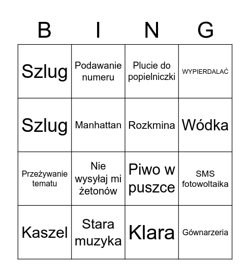 MARCIN Bingo Card