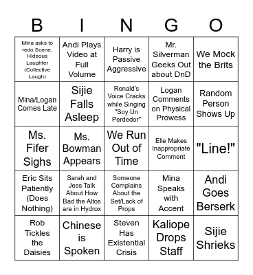 SKM Bingo Card