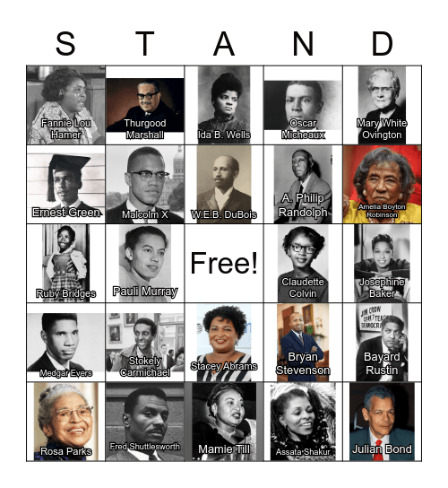 STAND Civil Rights Bingo Card