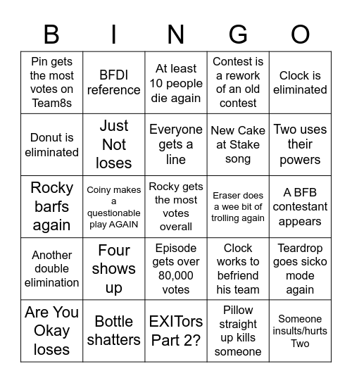 TPOT 4 Bingo Card