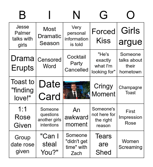 Bachelor Season 27 - Week 2 Bingo Card