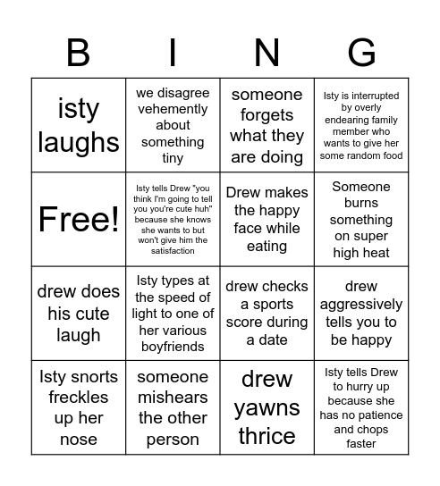 Tofu night bingo Card