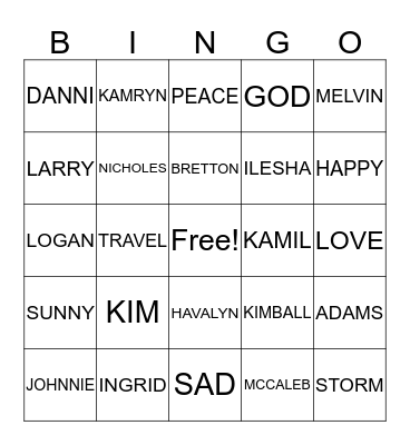 FRIERSON Bingo Card