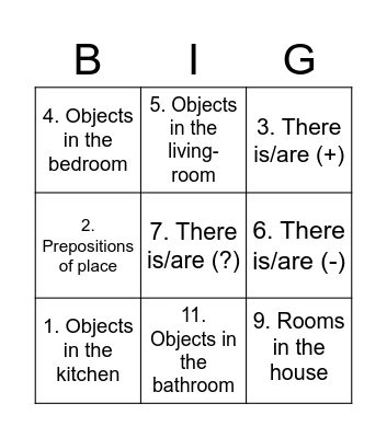 MY HOUSE BINGO Card