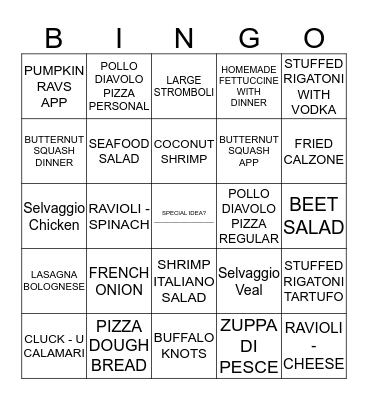 WEDNESDAY BINGO 12/2 Bingo Card