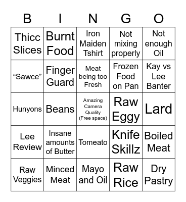 Definitive Kay’s Cooking Bingo Card