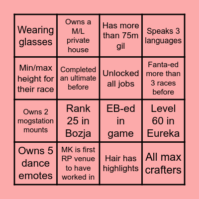 CASINO MK BINGO Card