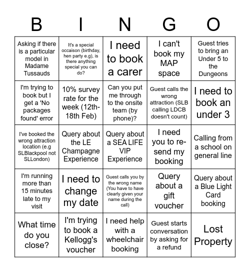 Bingo Bonanza Bingo Card