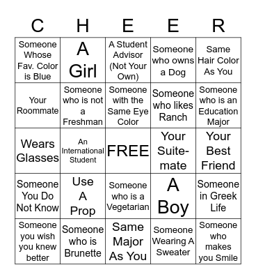 Holiday Cheer Bingo Card