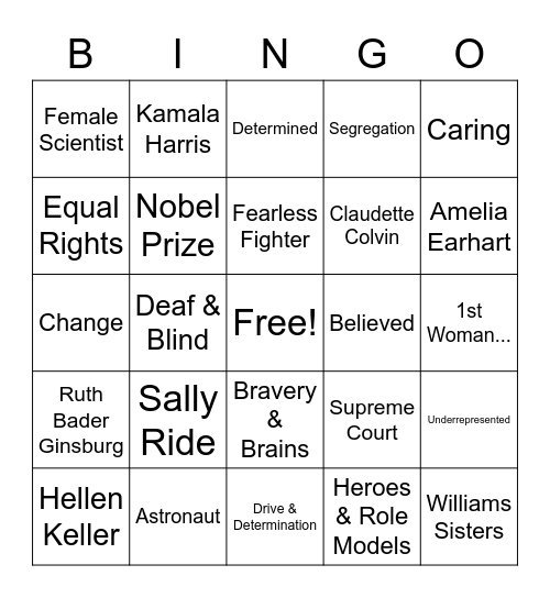 Strong and Courageous Bingo Card