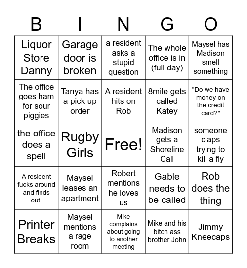 Landmark Bingo Card