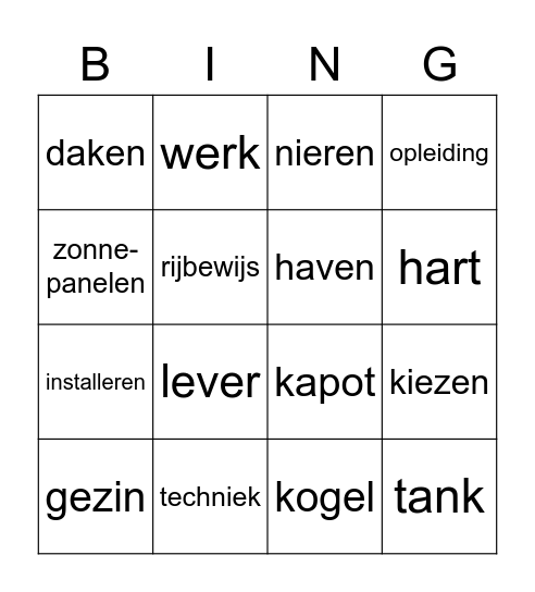 journaal 25 januari 2023 Bingo Card