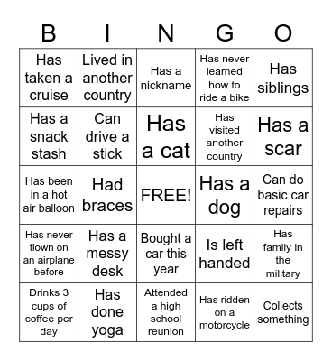 Fun Friday Bingo! Bingo Card