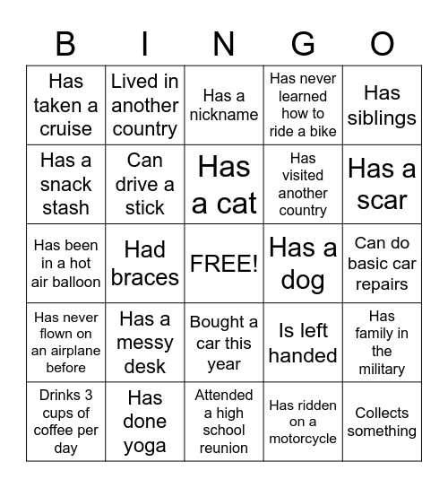 Fun Friday Bingo! Bingo Card