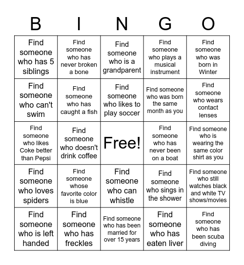 Get-to-Know-You Bingo Card