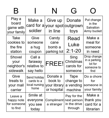 Christmas Bingo Card