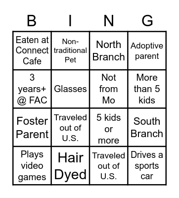 Network Bingo Card