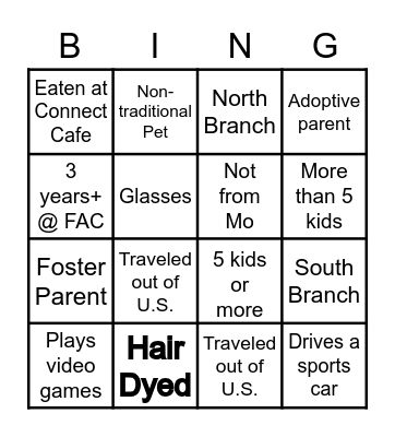 Network Bingo Card