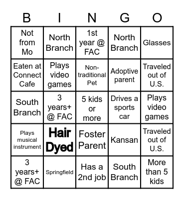 Network Bingo Card
