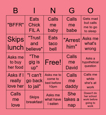 Kj's Weeklies Bingo Card
