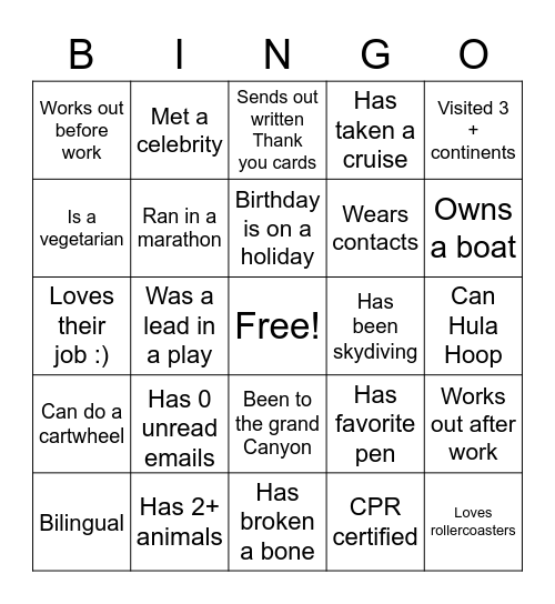 Pulse Bingo Card