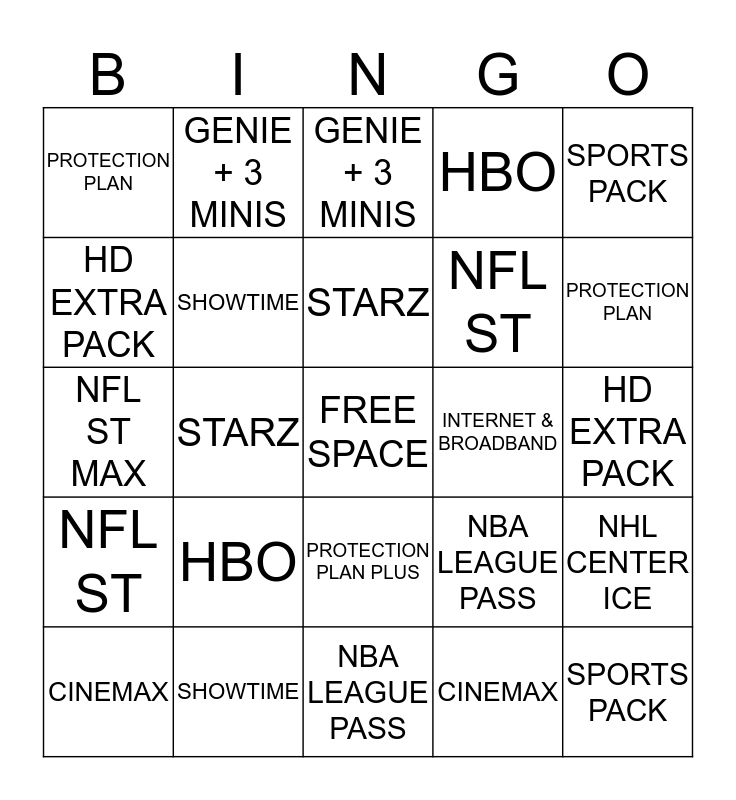 A DAY IN THE LIFE OF DIRECTV Bingo Card