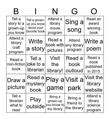 Winter Reading Bingo, Kindergarten-5th grade Bingo Card