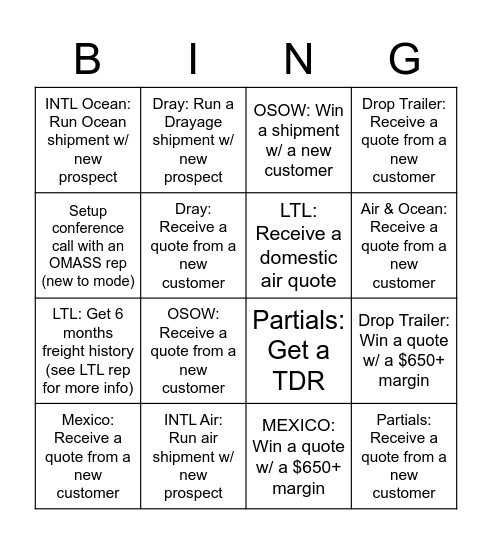 OMASS Bingo Card