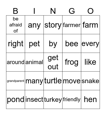 L8 Bingo Card