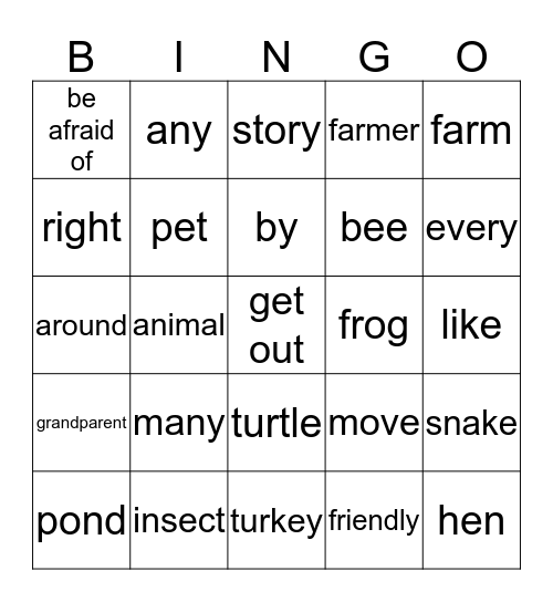 L8 Bingo Card