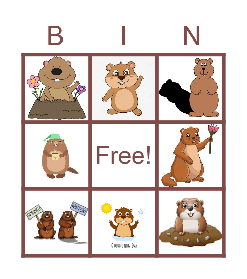 Groundhog Bingo Card