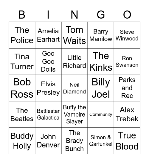 February 1st - Round 2 Bingo Card