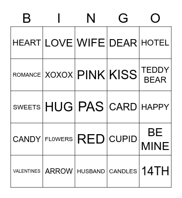 PAS V-DAY Bingo Card