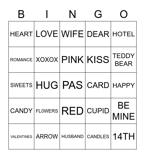 PAS V-DAY Bingo Card