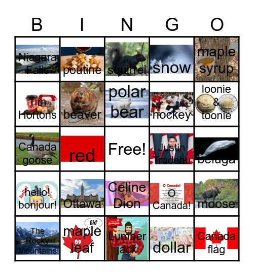 Canada BINGO Card