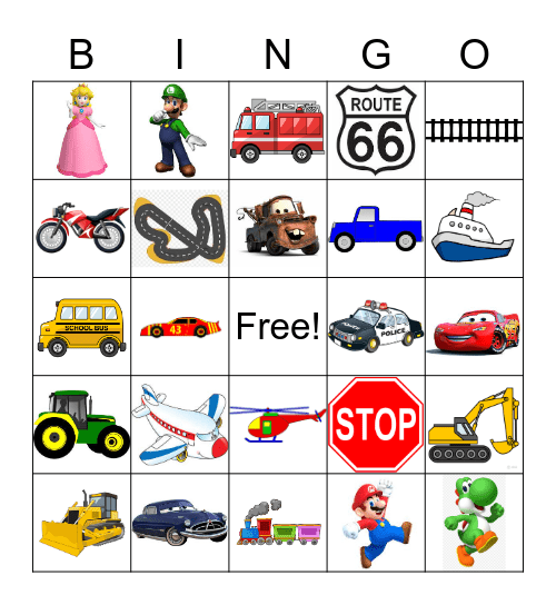 Racing Party Bingo! Bingo Card