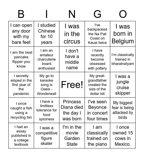 Crooked Bingo Card