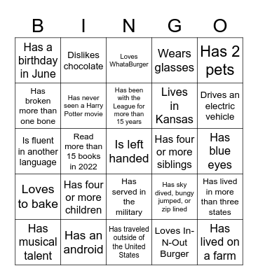 Cornerstone Networking Bingo Card
