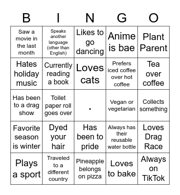 Queer Bingo Card