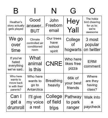 John Gray Bingo Card