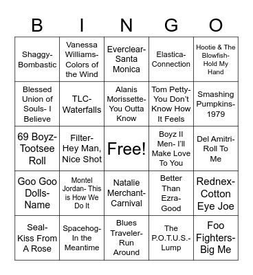 Total-Quiz.com Presents: Class of 1995 Bingo Card