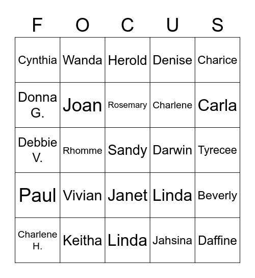 Congregatinal Care: Comfort Ministry Bingo Card