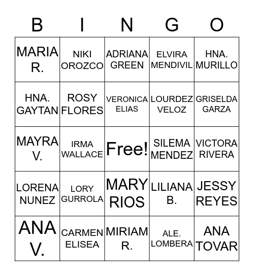 AMIGAS Bingo Card