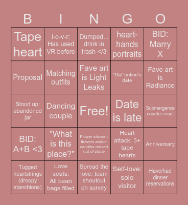 Valentine's Bingo! Bingo Card