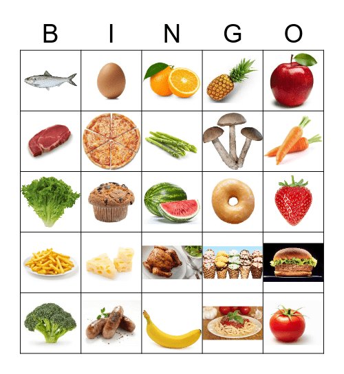 FOOD Bingo Card