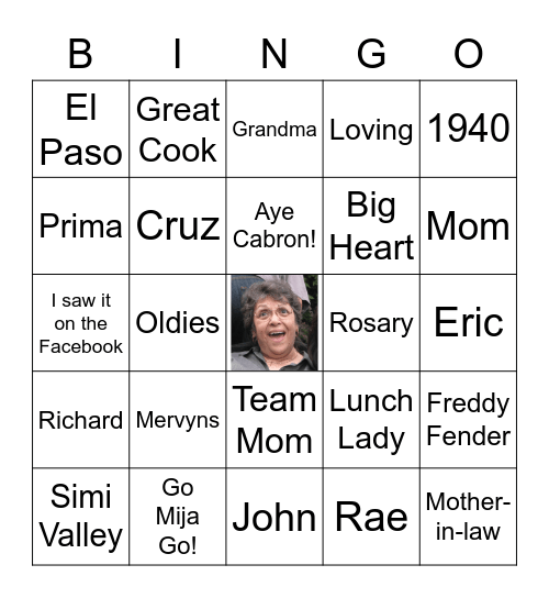 Maria Bingo Card