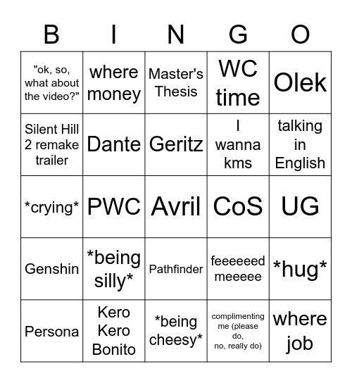 b Bingo Card