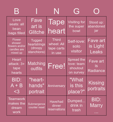 Valentine's Bingo Card